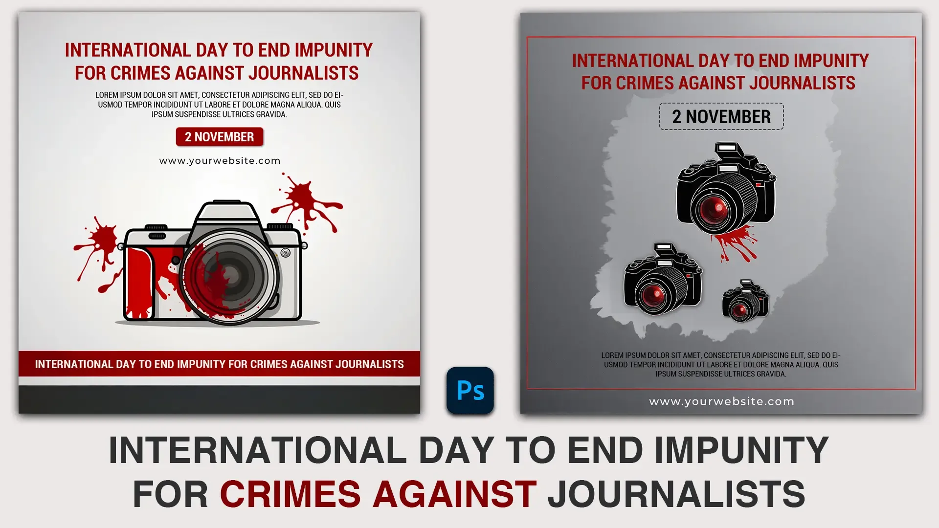 Crimes Against Journalists Awareness Instagram Post PSD for 2nd November image